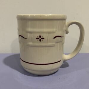 1 Longaberger Woven Traditions Pottery Traditional Red Coffee/Tea Mug USA EUC